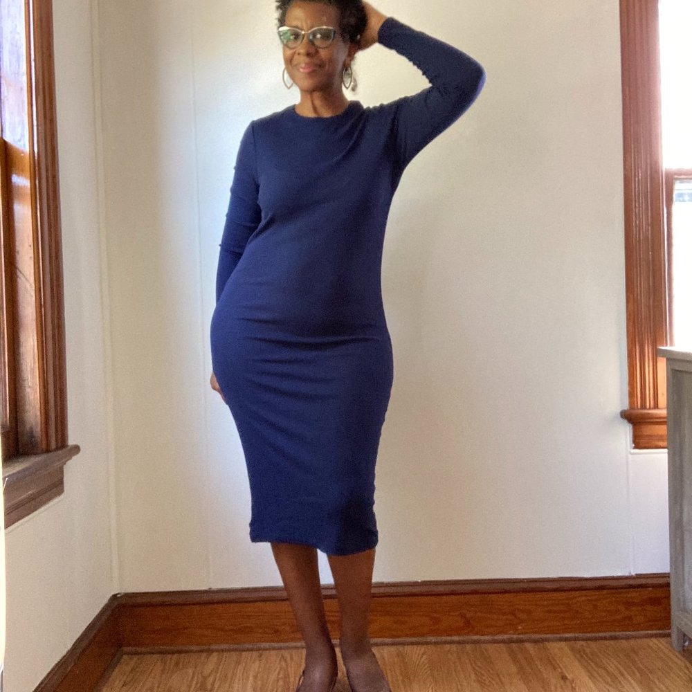 ASOS CURVE Midi Bodycon Rib Knit Dress NWT